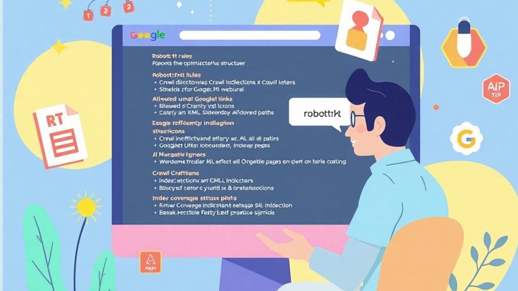 اینفوگرافیک اهمیت نقشه سایت در سرعت ایندکس صفحات نمودار تأثیر داشتن Sitemap بر رفتار خزنده گوگل مقایسه زمان ایندکس شدن سایت با و بدون Sitemap تصویر مفهومی «Robots.txt» به‌‌عنوان نگهبان دروازه محتوا گراف جریان بازدید ربات‌ها از طریق مسیرهای Sitemap تصویر گوگل‌بات با ذره‌بین در حال خواندن XML چک‌لیست زیبا از اشتباهات رایج در Robots.txt و Sitemap تصویر آموزشی با عنوان “Best Practices for Sitemaps” نمونه گزارش خطا در Search Console برای نقشه سایت تصویر نمایشی تقسیم Sitemap به چند بخش (Index + Sub Sitemaps)