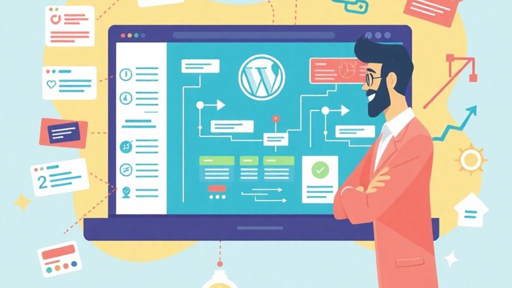 سرور درخشان با مسیرهای داده قرمز و آبی که اهمیت لینک‌های nofollow در مقابل dofollow را در ساختار داخلی نشان می‌دهد. یهینه سازی ساختار وردپرس وردپرس بهینه سازی ساختار ساختار لینکدهی سایت