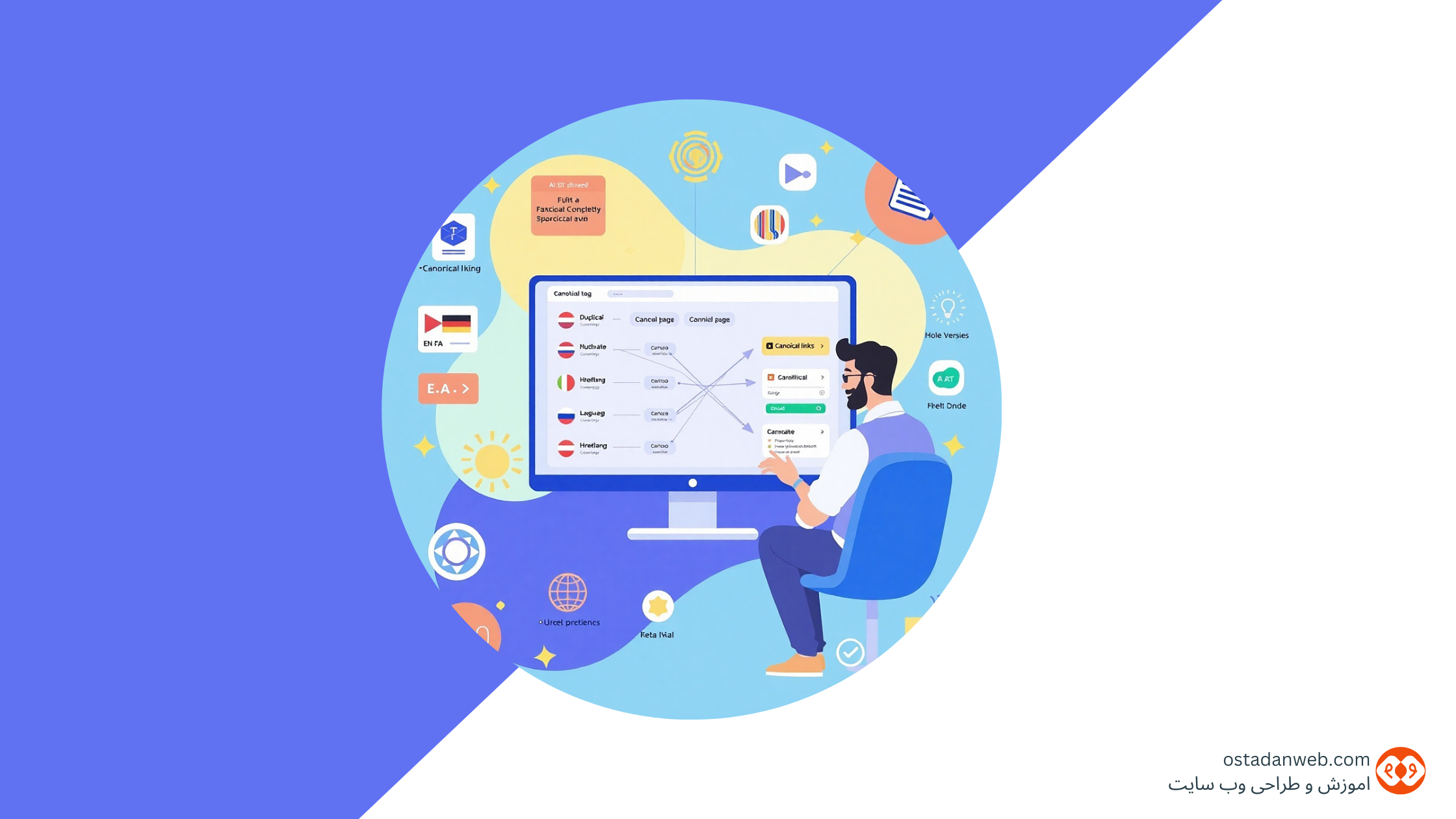 کانونیکال تگ‌های کانونیکال در هدر یک صفحه HTML نمونه ساختار rel="canonical" صحیح برای محتوای چندزبانه مقایسه تگ کانونیکال با ریدایرکت ۳۰۱ در سئو نحوه تنظیم تگ‌های کانونیکال در افزونه WPML برای زبان‌های مختلف اشکال‌زدایی و اعتبارسنجی تگ‌های کانونیکال با ابزار Google Search Console تصویر دیاگرام: جریان صحیح ارجاع کانونیکال در سایت‌های چندزبانه تأثیر تگ‌های کانونیکال بر اولویت‌بندی صفحات توسط گوگل نمونه کد برای افزودن دستی تگ‌های کانونیکال به فایل header.php وردپرس منوی تنظیمات افزونه Polylang و گزینه انتخاب آدرس کانونیکال جدول مقایسه بین آدرس‌های hreflang و تگ‌های کانونیکال